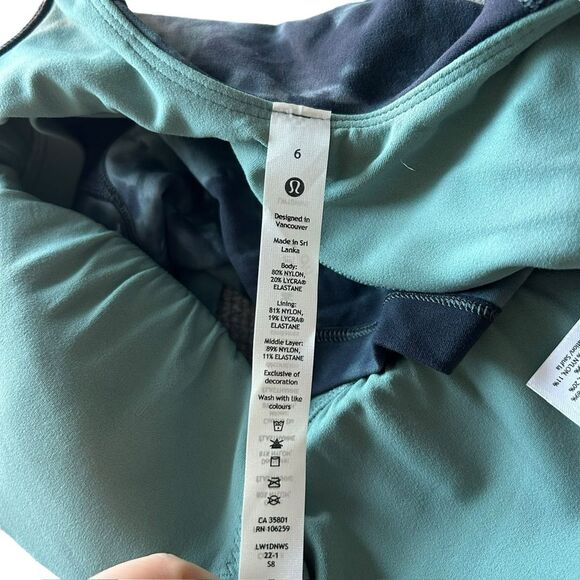 Lululemon 6 Align Tank Top Diamond Dye Tidewater Teal Graphite Grey Padded NWT - Picture 12 of 13